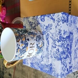 New In Box Floral Blue and Gold Mug